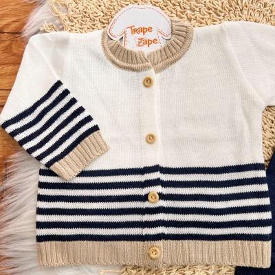 Conjunto de Linha Listras CÓS NOVO - Marinho e Areia Conjunto de Linha Listras CÓS NOVO - Marinho e Areia